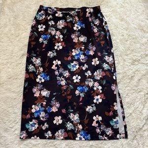 J. Jill medium wearever collection floral side slit skirt